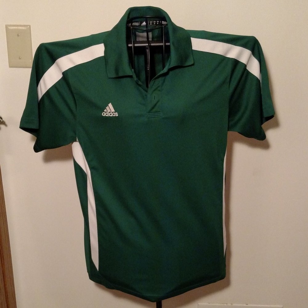 Adidas Climalite green & white golf polo shirt, excellent condition, size S